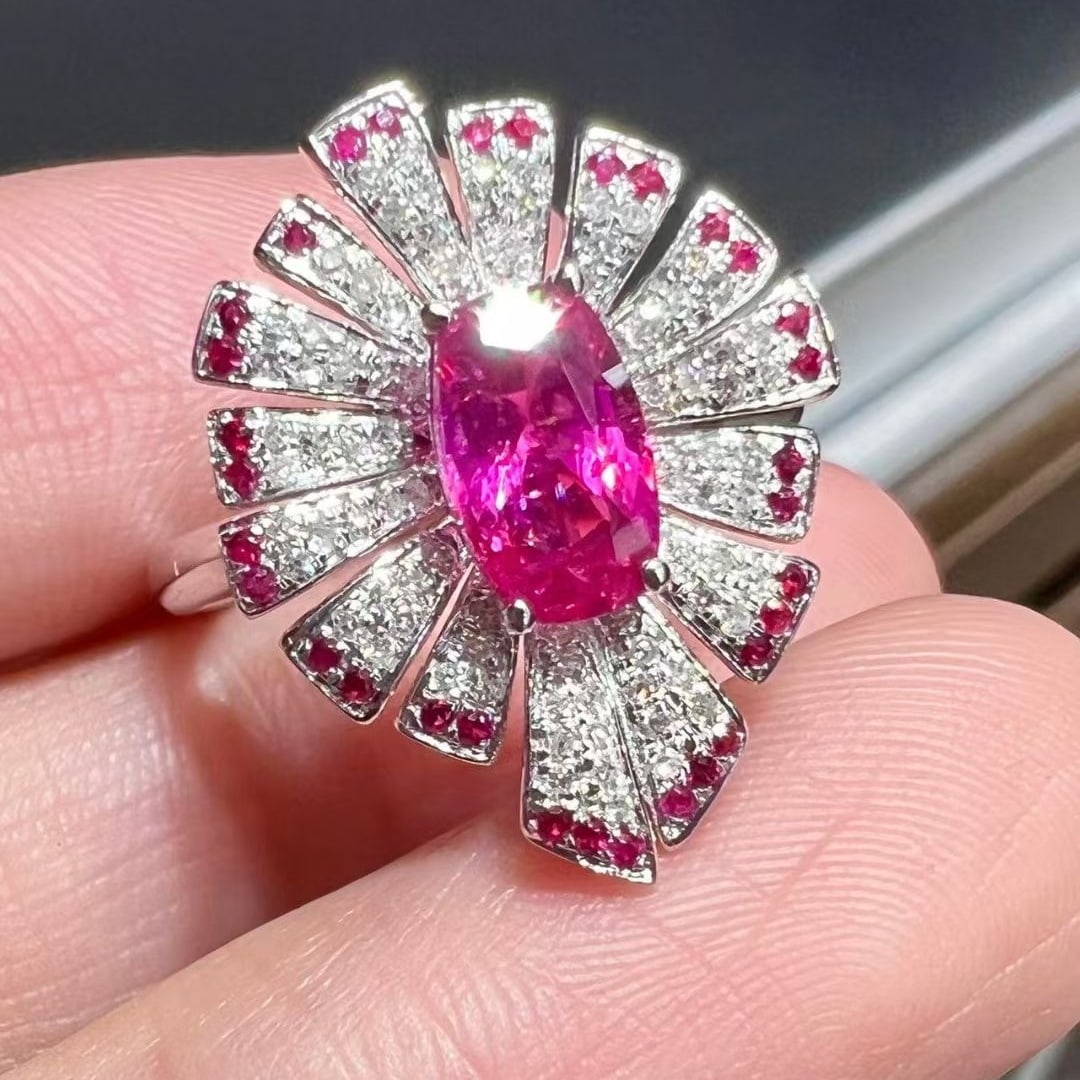 14k Gold 1.1 Ct Natural Ruby & Diamond Ring - 4