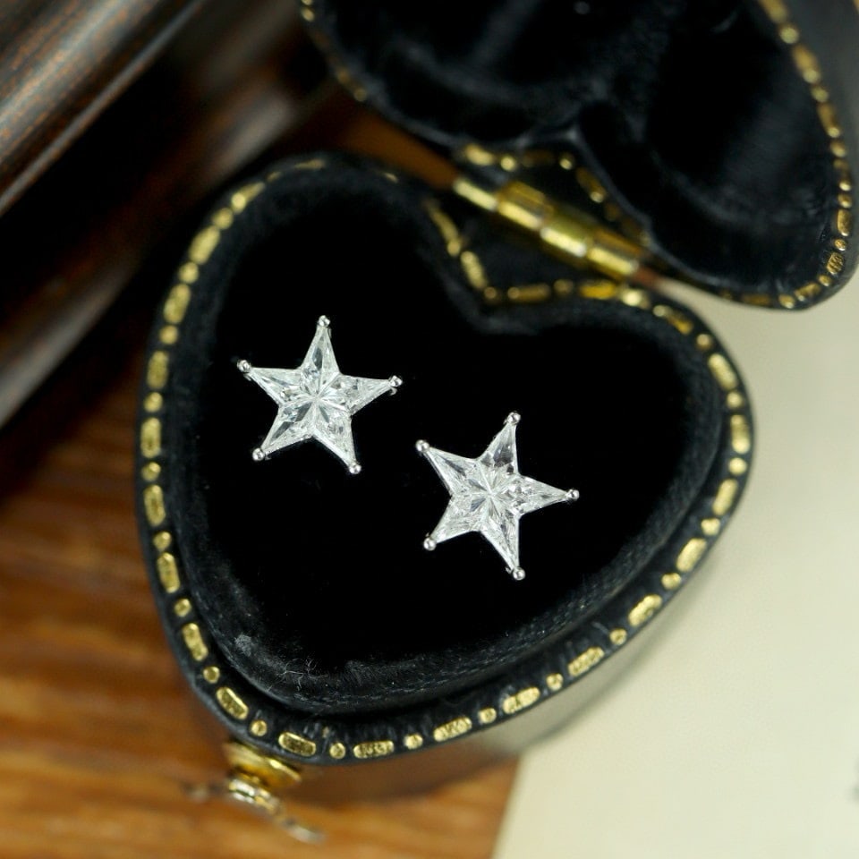 14k Gold 0.37 Ct Natural H Diamond Earrings - 2