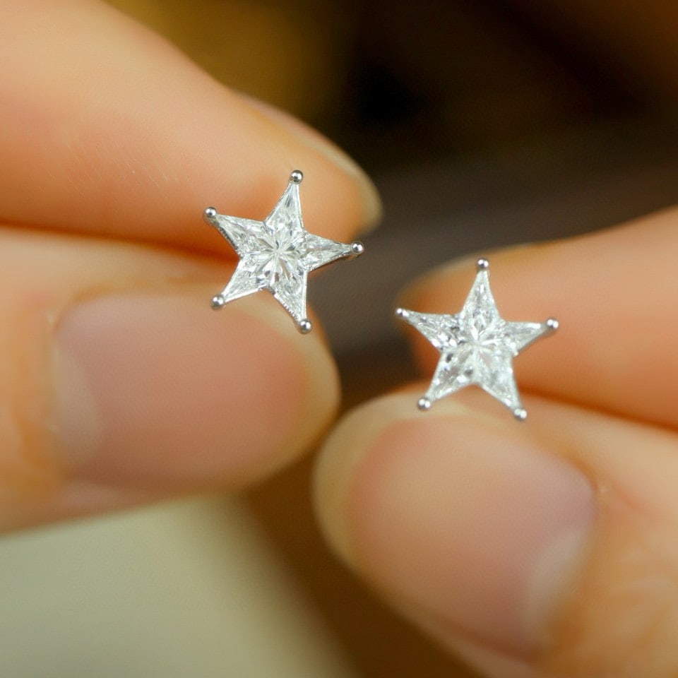 14k Gold 0.37 Ct Natural H Diamond Earrings - 3