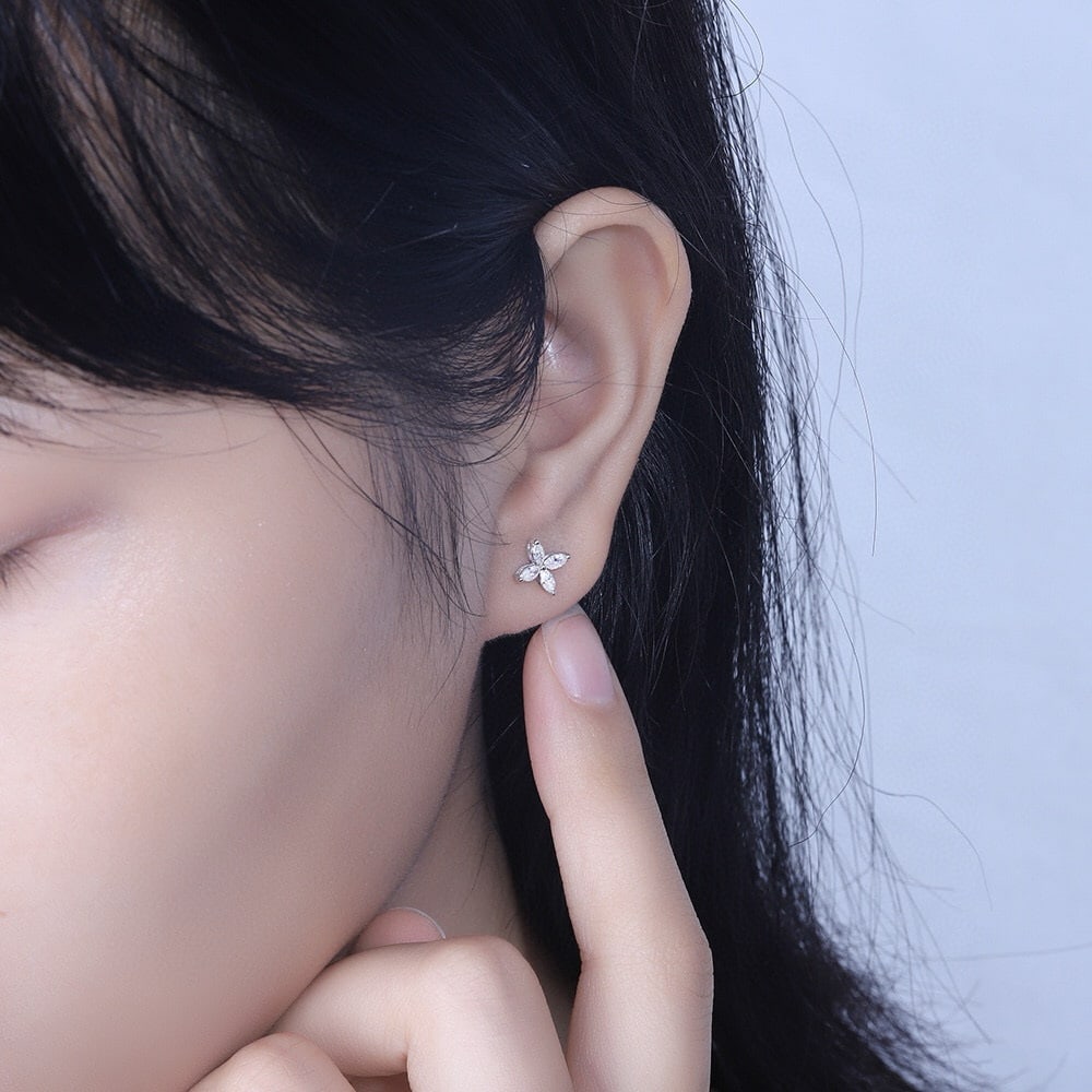 14k Gold 0.27 Ct Natural H Diamond Earrings - 3