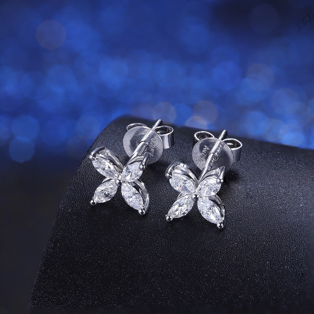 14k Gold 0.27 Ct Natural H Diamond Earrings - 4