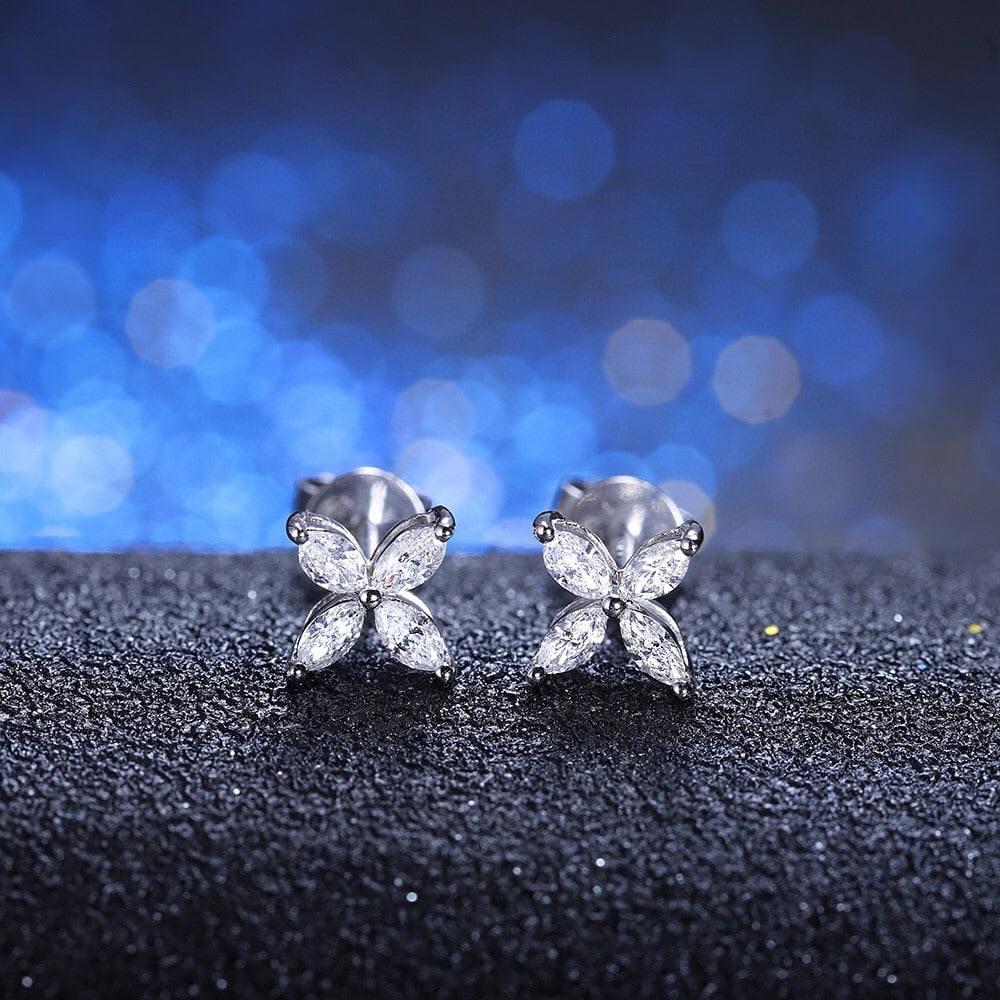 14k Gold 0.27 Ct Natural H Diamond Earrings - 5