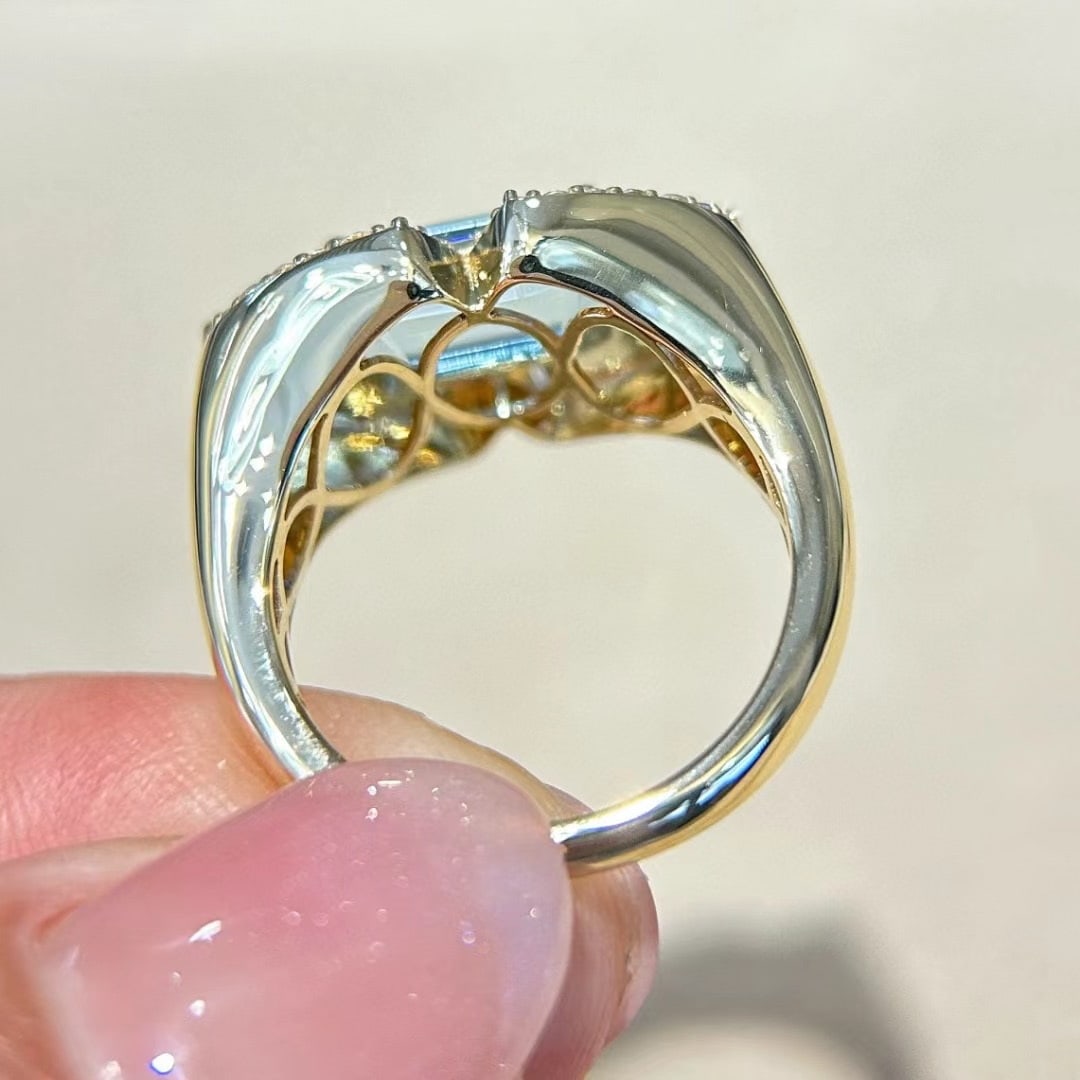 14k Gold 3.34 Ctw Natural Aquamarine & Diamond Ring - 3