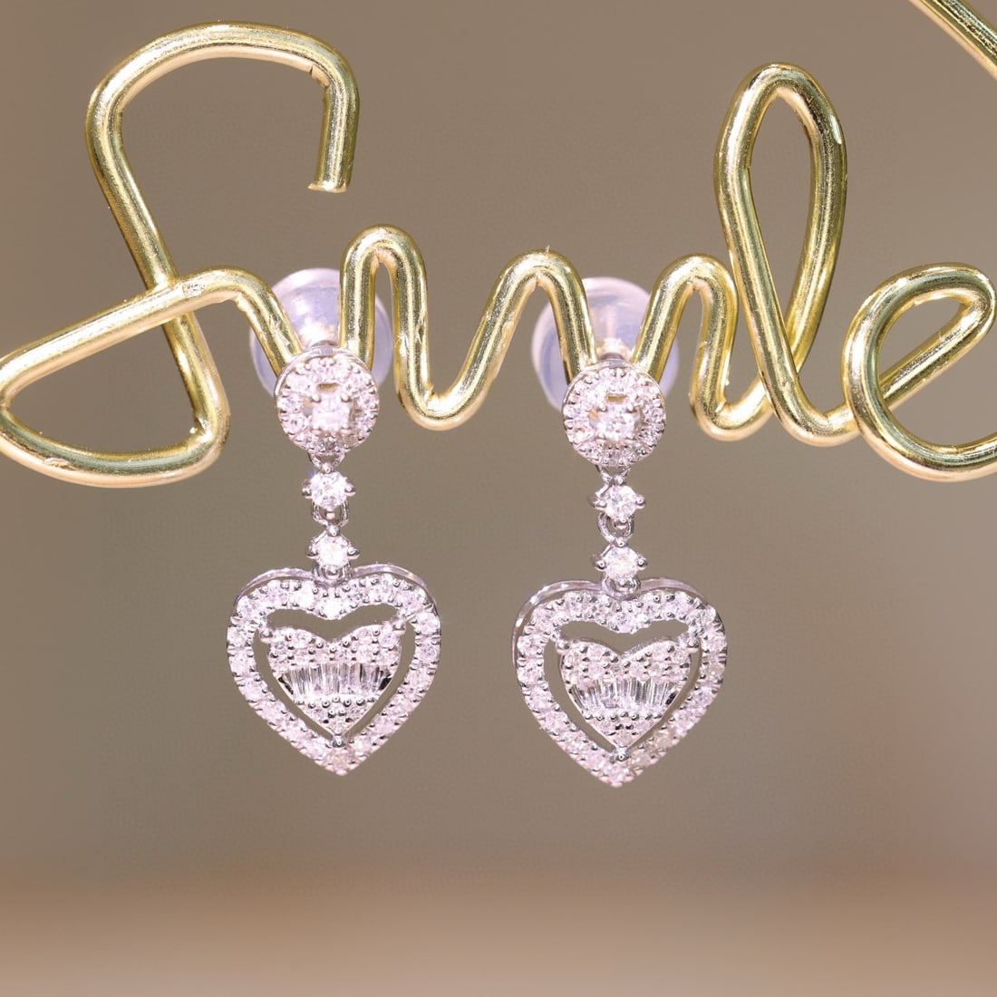 14k Gold 0.5 Ct Natural H Diamond Earrings - 4