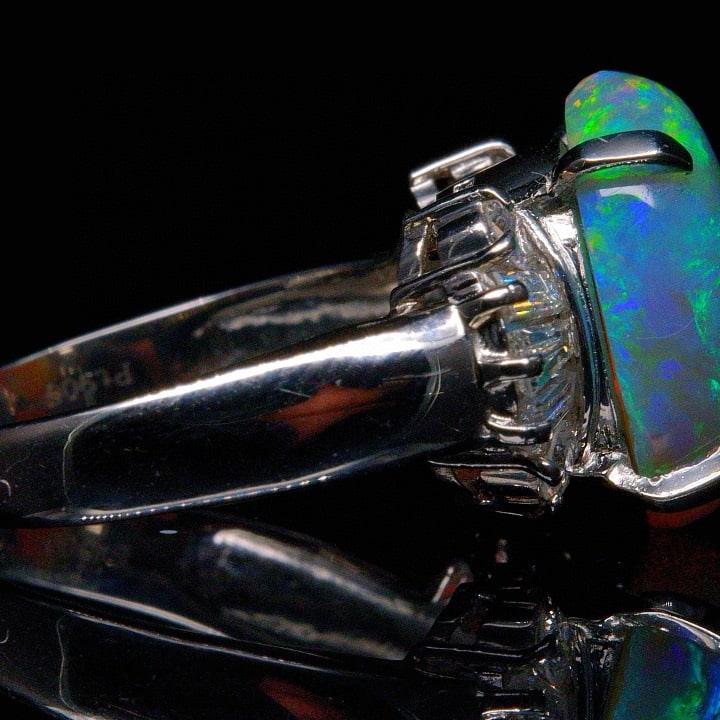 14k Gold 4.56 Ctw Natural Opal & Diamond Ring - 3