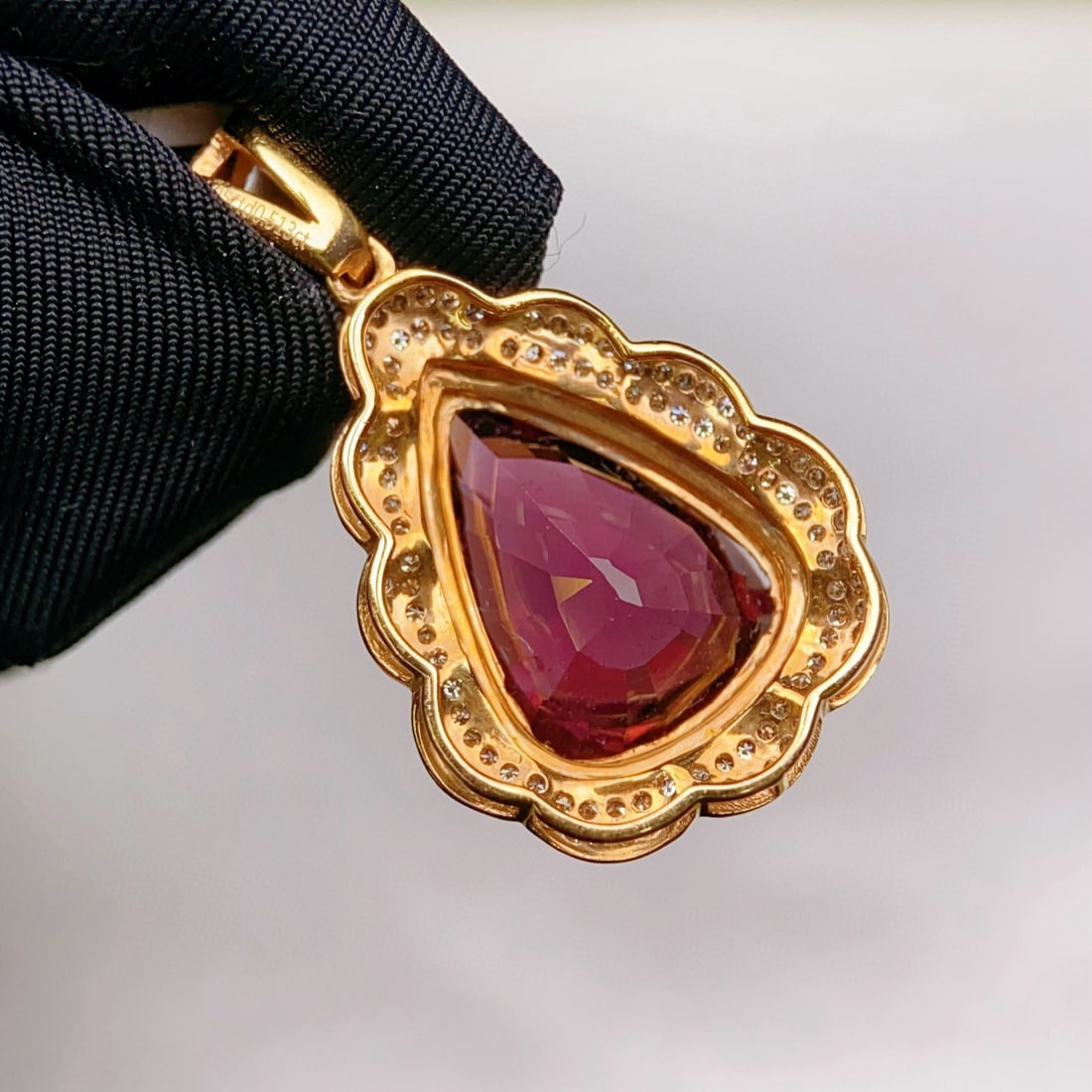 14k Gold 4.56 Ctw Natural Tourmaline & Diamond Pendant( Without Chain ) - 4