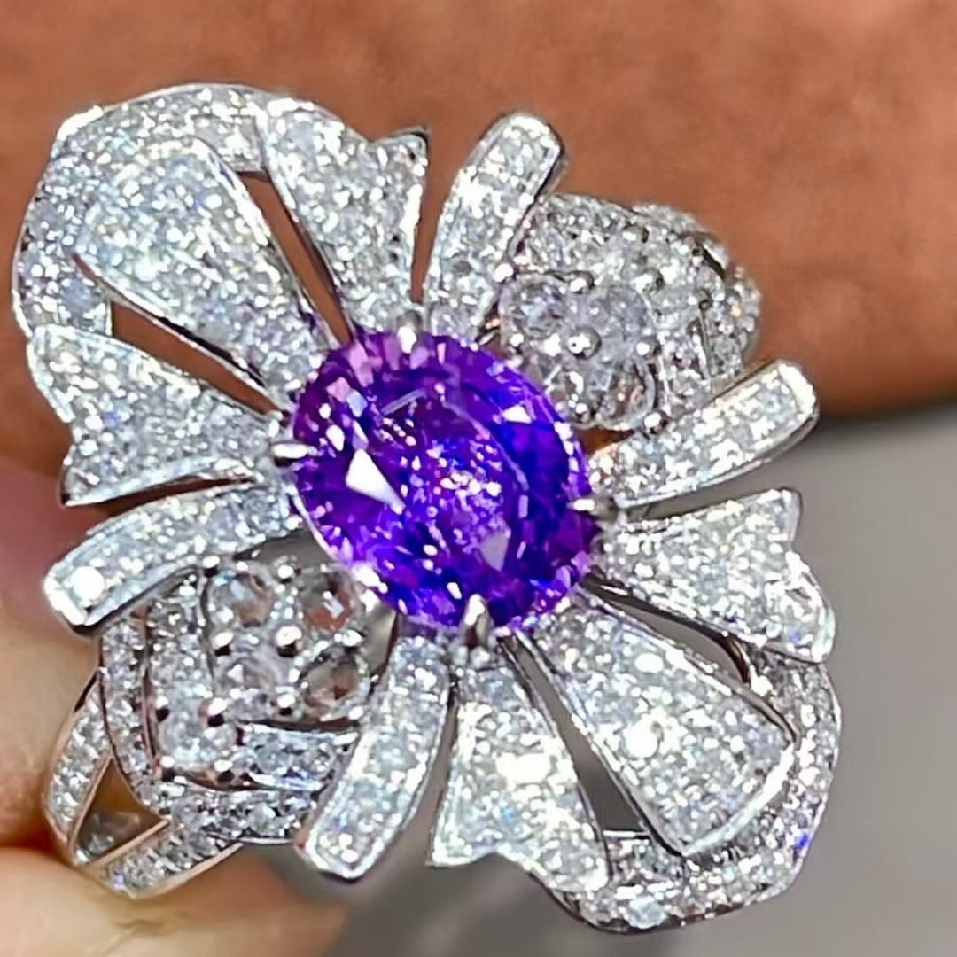 14k Gold 1.69 Ctw Natural Sapphire & Diamond Ring - 2