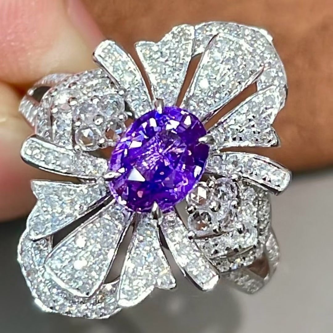14k Gold 1.69 Ctw Natural Sapphire & Diamond Ring - 6