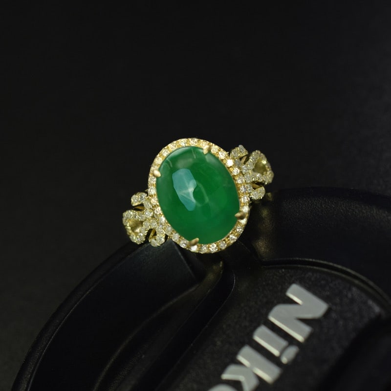 14k Gold 3.33 Ctw Natural Emerald & Diamond Ring - 2