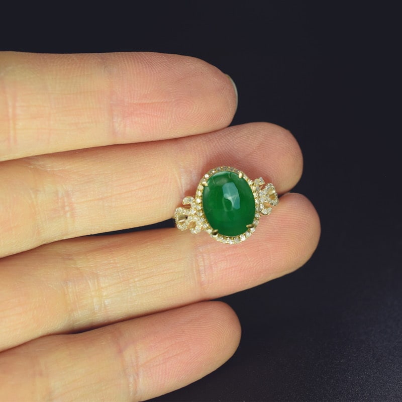 14k Gold 3.33 Ctw Natural Emerald & Diamond Ring - 3