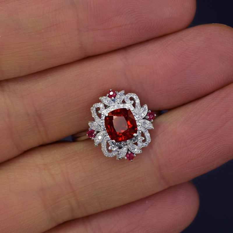 14k Gold 1.25 Ctw Natural Spinel & Diamond Ring - 2