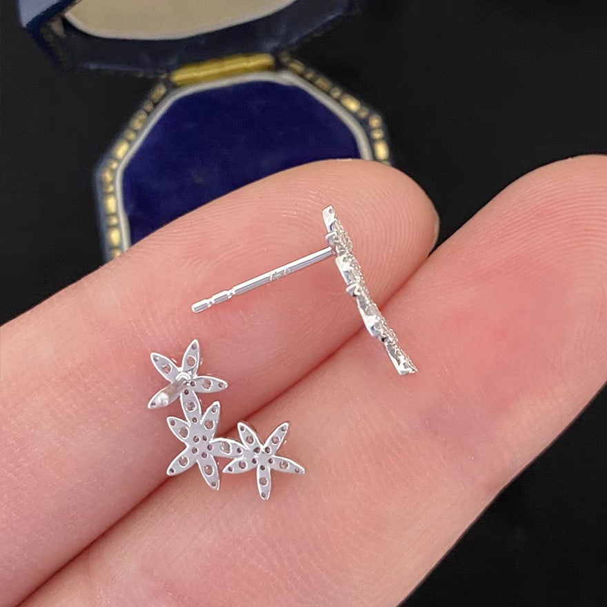 14k Gold 0.30 Ct Natural H Diamond Earrings - 5