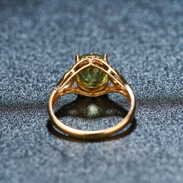 14k Gold 2.92 Ct Natural Tourmaline & Diamond Ring - 4
