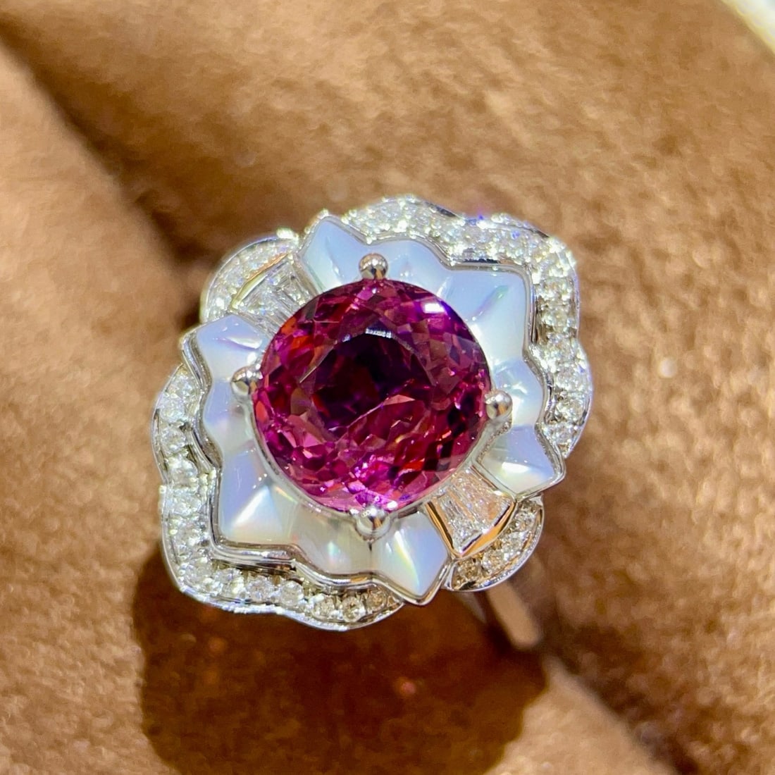 14k Gold 2.16 Ctw Natural Tourmaline & Diamond Ring - 3