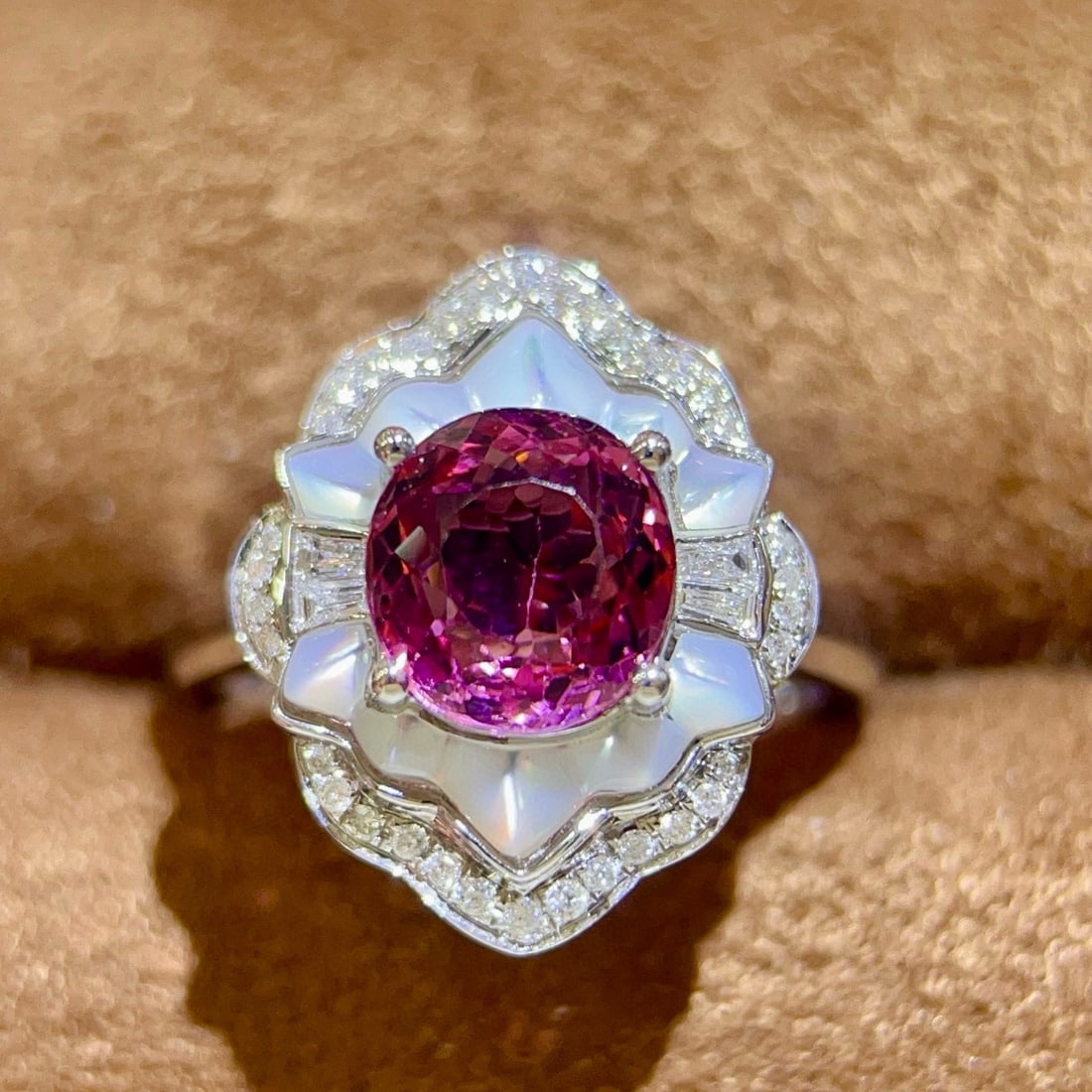 14k Gold 2.16 Ctw Natural Tourmaline & Diamond Ring - 5