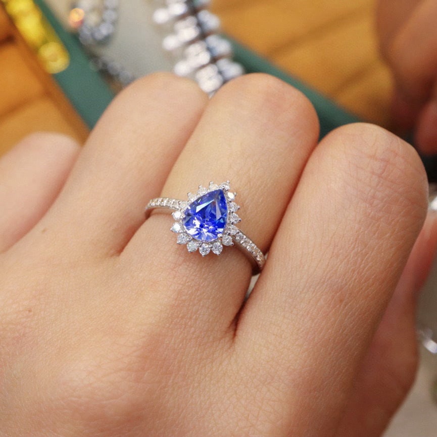 14k Gold 1.71 Ctw Natural Sapphire & Diamond Ring - 4
