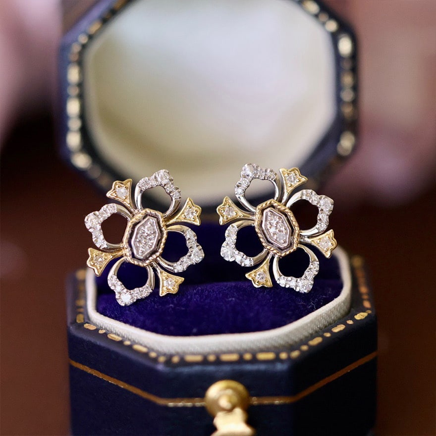 14k Gold 0.28 Ct Natural H Diamond Earrings - 3