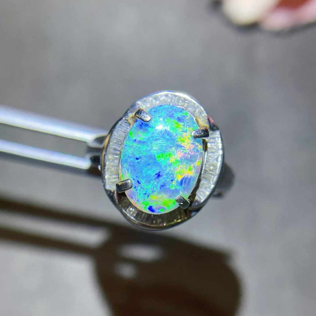 14k Gold 3.06 Ctw Natural Opal & Diamond Ring - 3