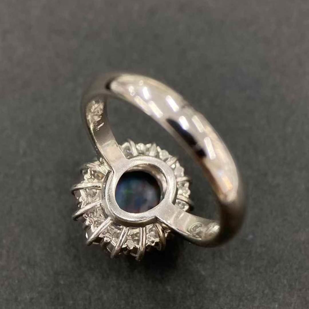 14k Gold 1.57 Ctw Natural Opal & Diamond Ring - 4