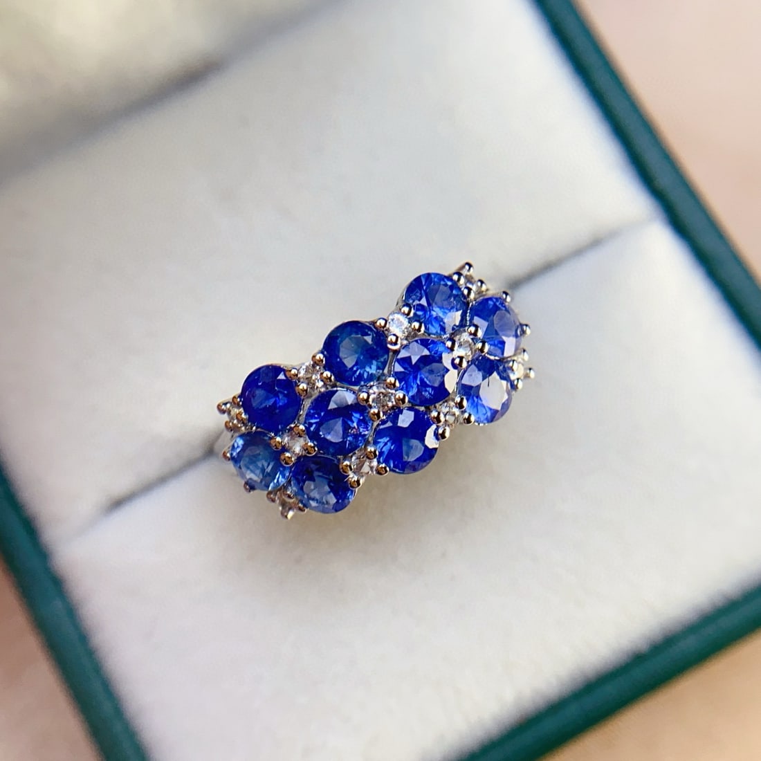 14k Gold 2.30 Ct Natural Sapphire & Sapphire Ring - 2
