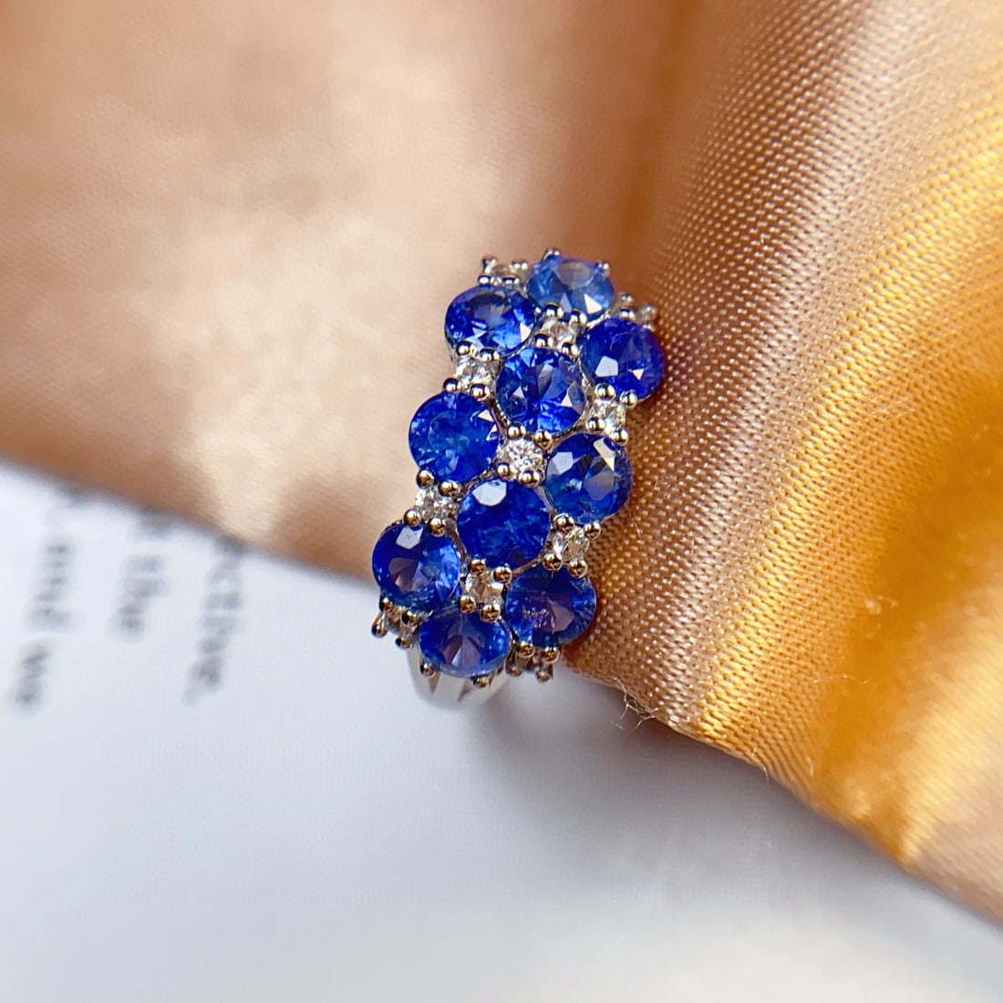 14k Gold 2.30 Ct Natural Sapphire & Sapphire Ring - 4