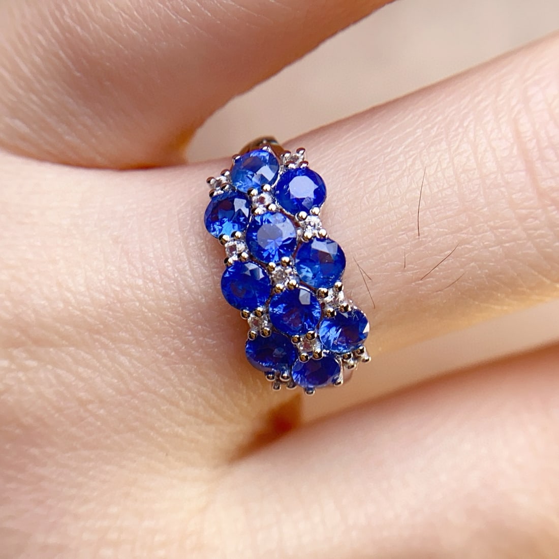 14k Gold 2.30 Ct Natural Sapphire & Sapphire Ring - 5