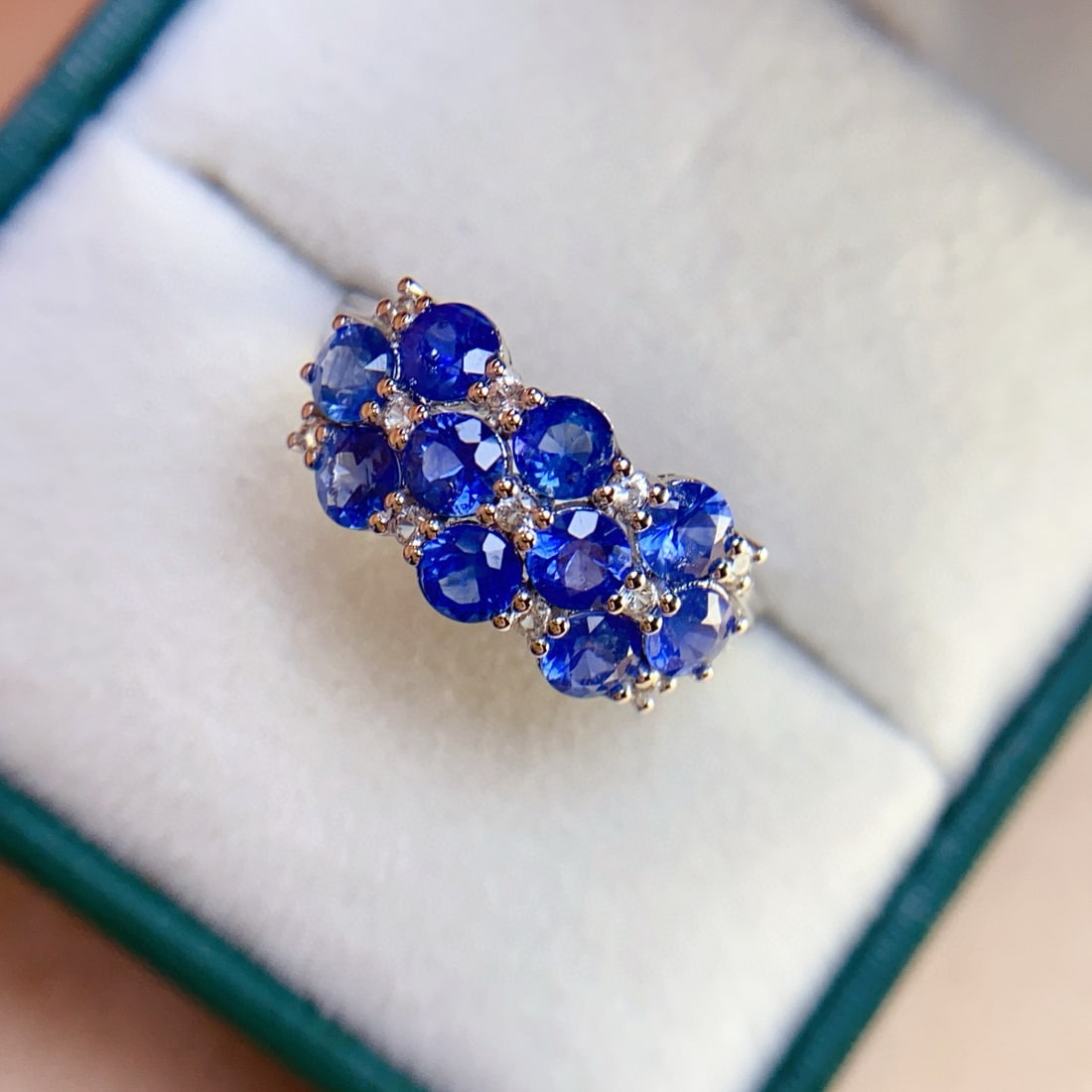 14k Gold 2.30 Ct Natural Sapphire & Sapphire Ring - 6