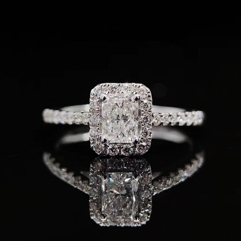 Gia Certified 14k Gold 0.50 Ct Natural I Vvs2 Radiant Diamond Ring: Ref:231038146 // gold content:14k gold // ring size:7. 25us // // main gemstone:diamond // certified:gia // shape:radiant // carat weight:0. 50ct // clarity grade:vvs2 // color:i // treatment:natural
