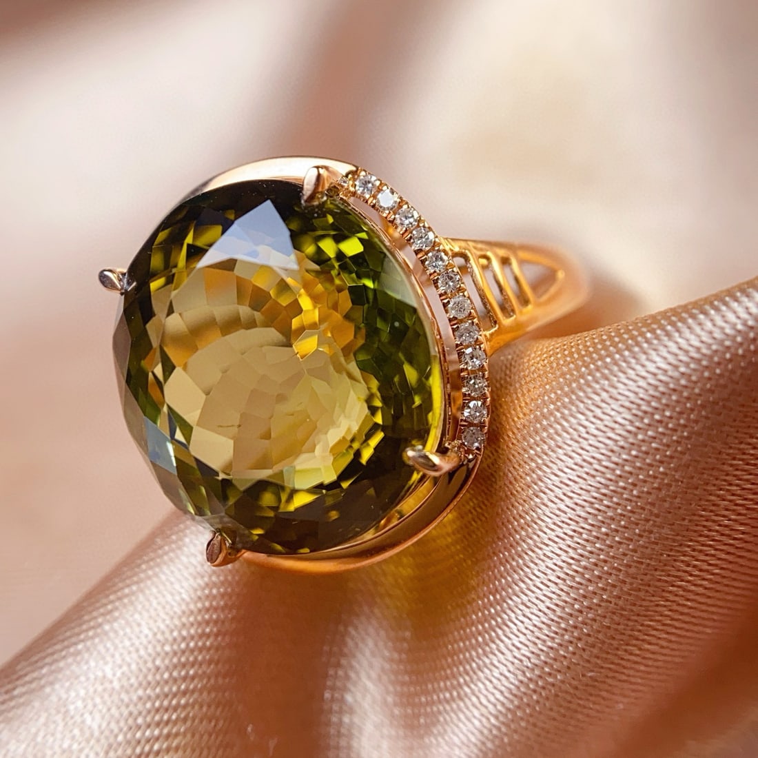 14k Gold 15.55 Ct Natural Tourmaline & Diamond Ring - 5