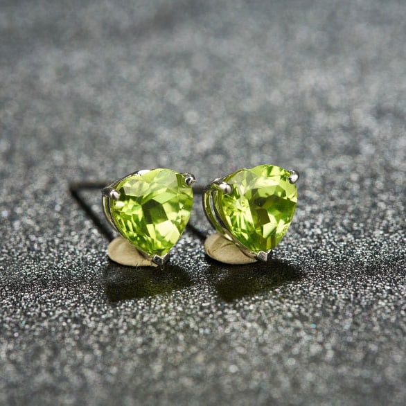 14k Gold 3.06 Ct Natural Peridot Earrings - 2