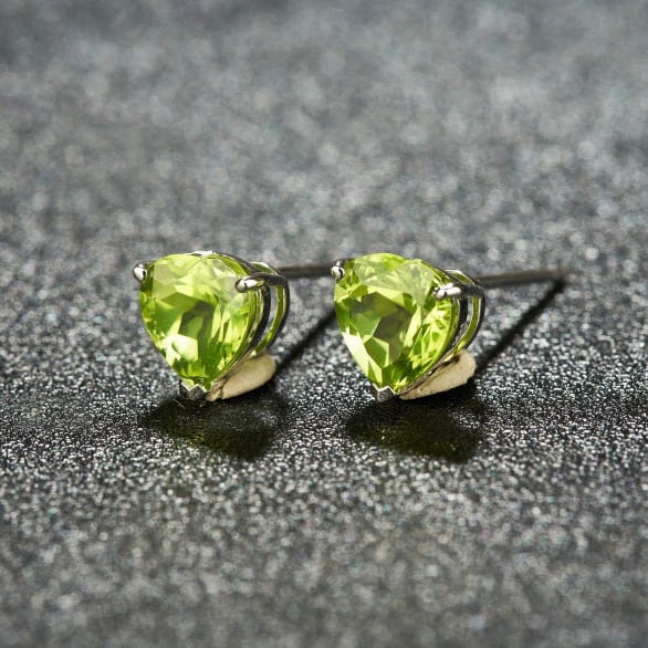14k Gold 3.06 Ct Natural Peridot Earrings - 3