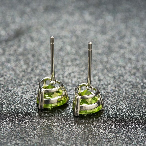 14k Gold 3.06 Ct Natural Peridot Earrings - 4