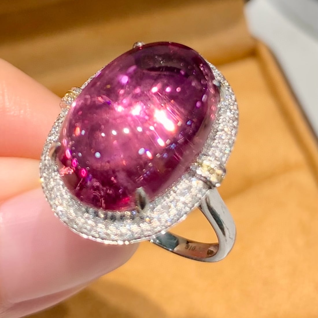 14k Gold 10.3 Ct Natural Tourmaline & Diamond Ring - 6
