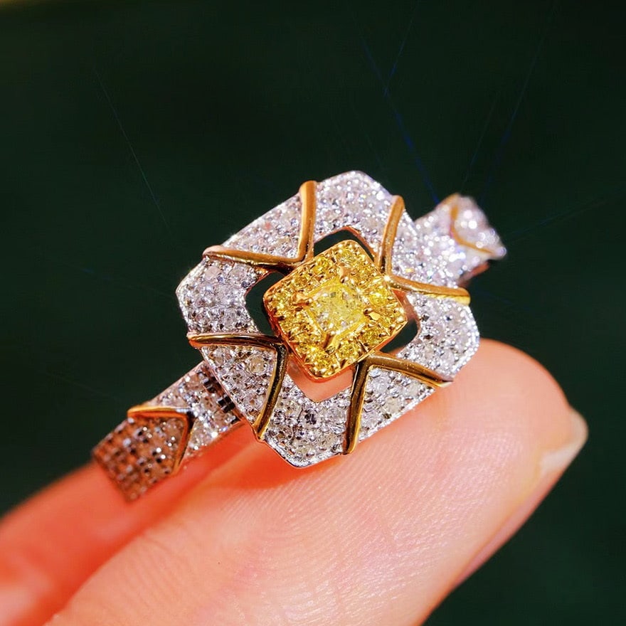 14k Gold 0.7 Ct Natural Color Diamond Ring: Ref:231038195 // gold content:14k gold // ring size:7. 25us // // main gemstone:diamond // shape:multiply // carat weight:0. 7ct // clarity grade:vs-si // color:color // treatment:natural //