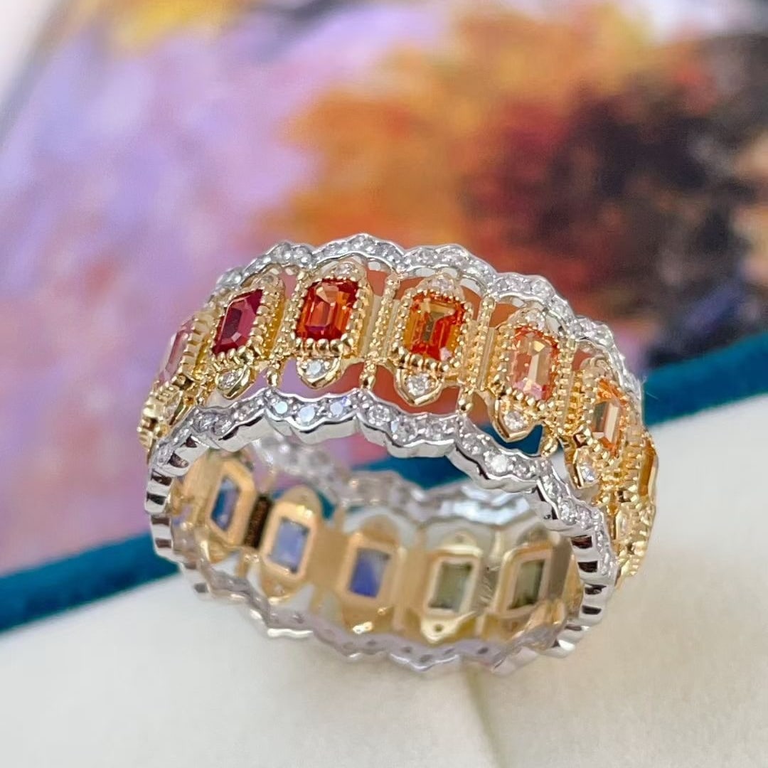 14k Gold 1.95 Ctw Natural Sapphire & Diamond Ring - 2