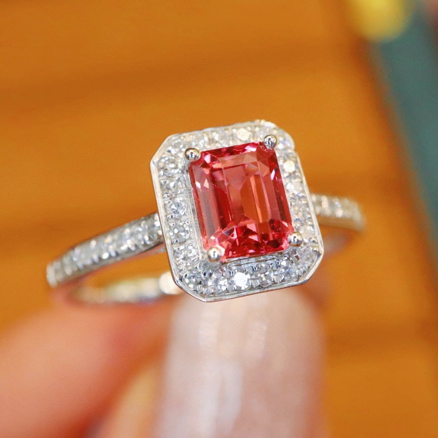 14k Gold 1.04 Ctw Natural Spinel & Diamond Ring - 3