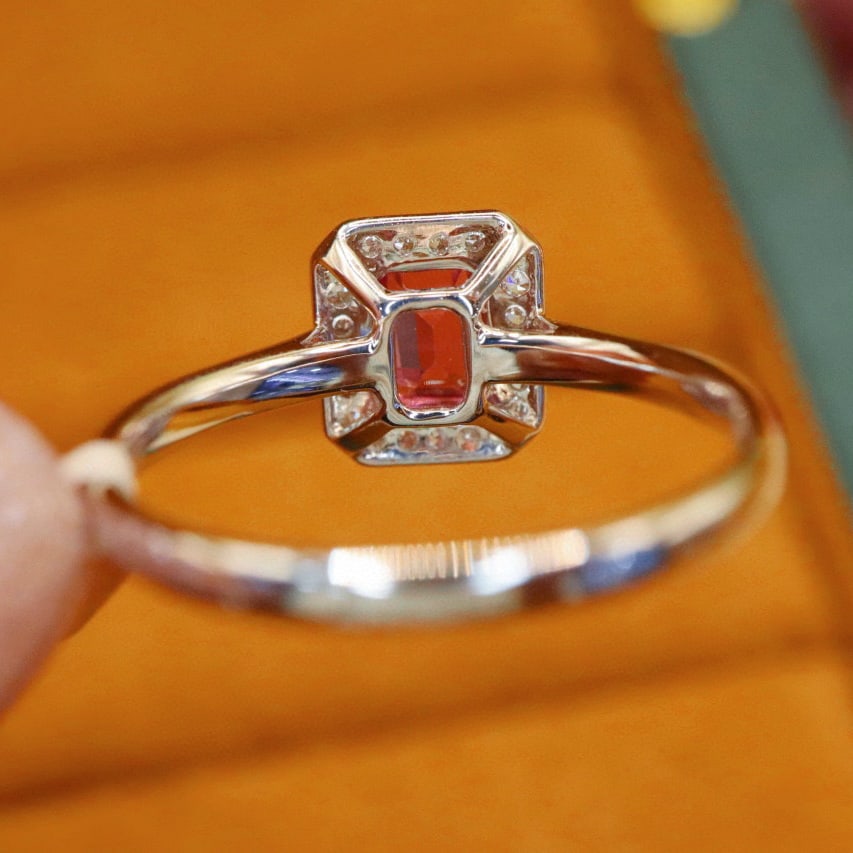 14k Gold 1.04 Ctw Natural Spinel & Diamond Ring - 4