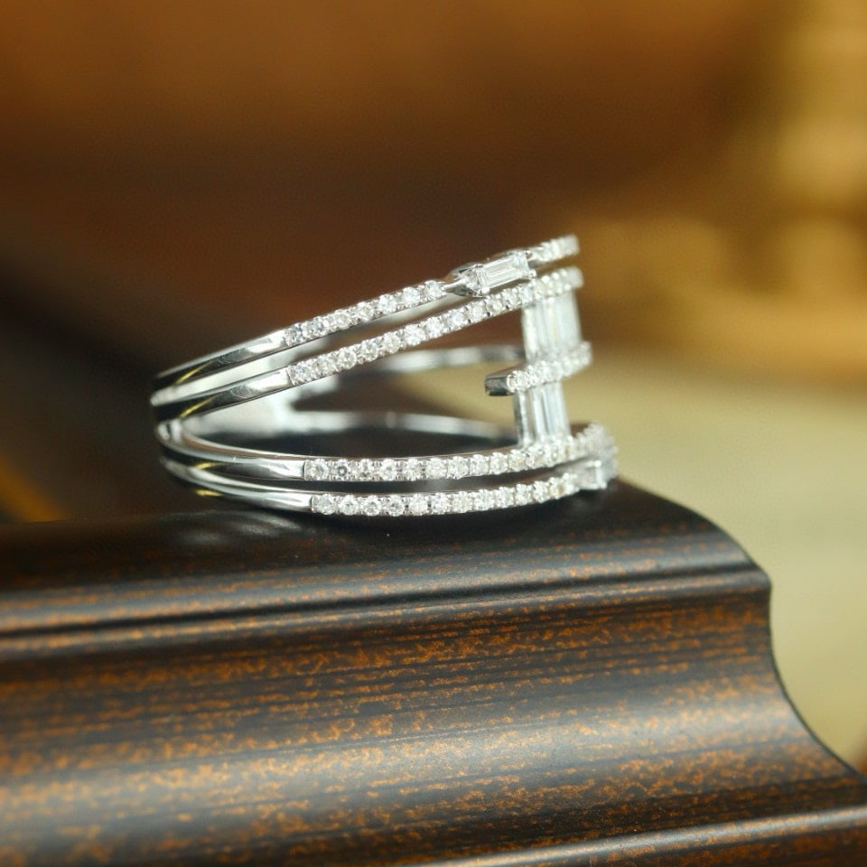 14k Gold 0.60 Ct Natural H Diamond Ring - 2