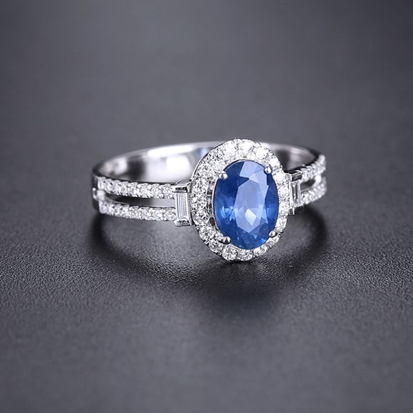 14k Gold 1.24 Ctw Natural Sapphire & Diamond Ring - 2