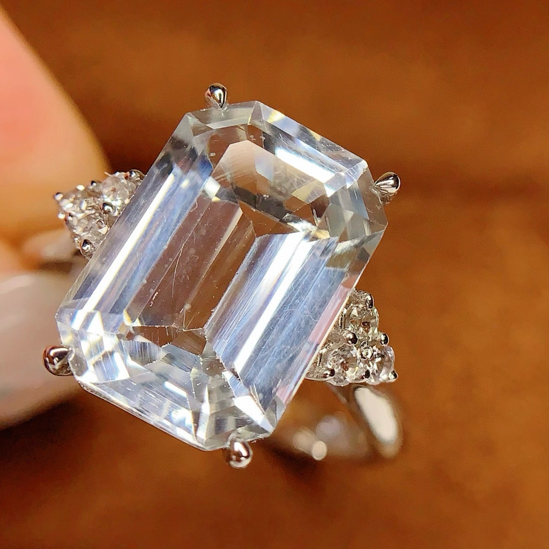 14k Gold 6.2 Ct Natural Aquamarine & Sapphire Ring - 4