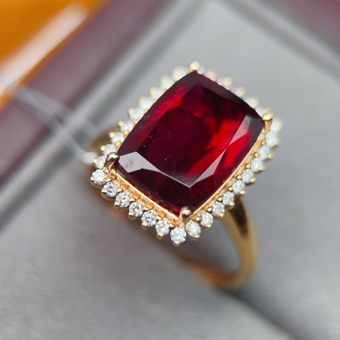 14k Gold 5.97 Ctw Natural Tourmaline & Diamond Ring - 3