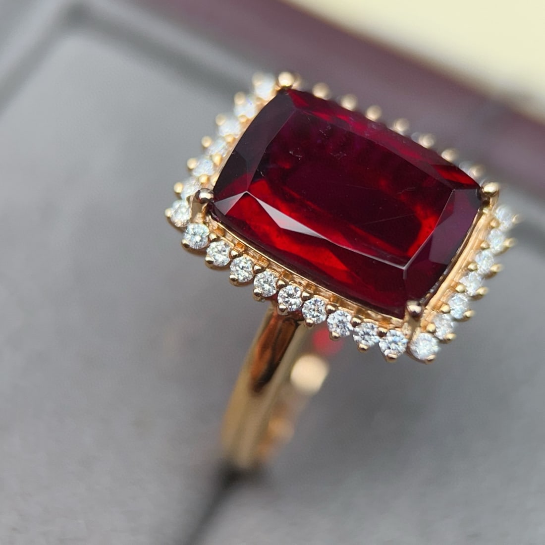 14k Gold 5.97 Ctw Natural Tourmaline & Diamond Ring - 4