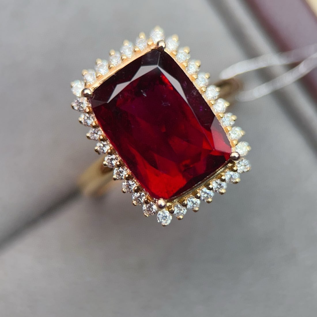 14k Gold 5.97 Ctw Natural Tourmaline & Diamond Ring - 6