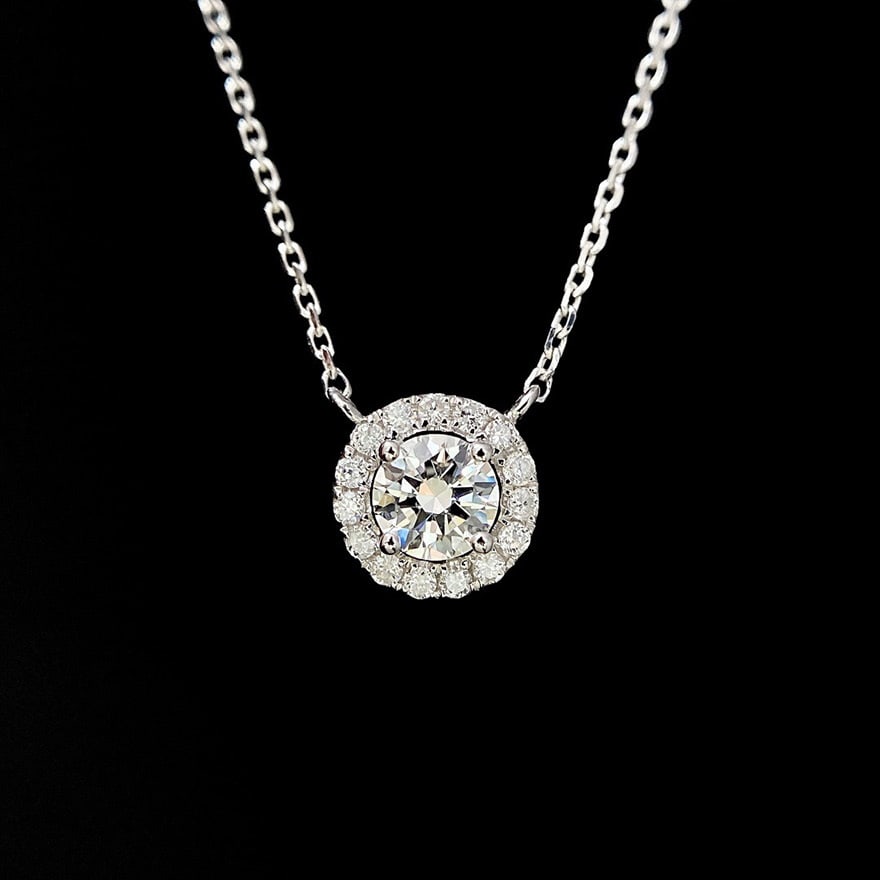14k Gold 0.30 Ct Natural G Diamond Necklace: Ref:231038304 // gold content:14k gold // main gemstone:diamond // shape:round // carat weight:0. 30ct // clarity grade:si2 // color:g // treatment:natural // cut grade:ex // // adjacent gemstone 2 :