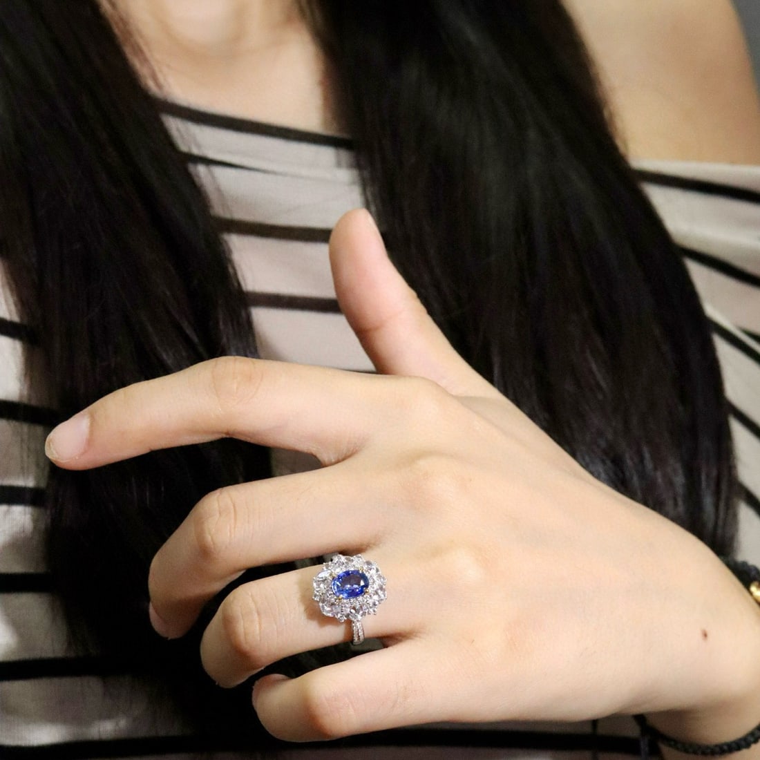 14k Gold 1.58 Ctw Natural Sapphire & Diamond Ring - 5