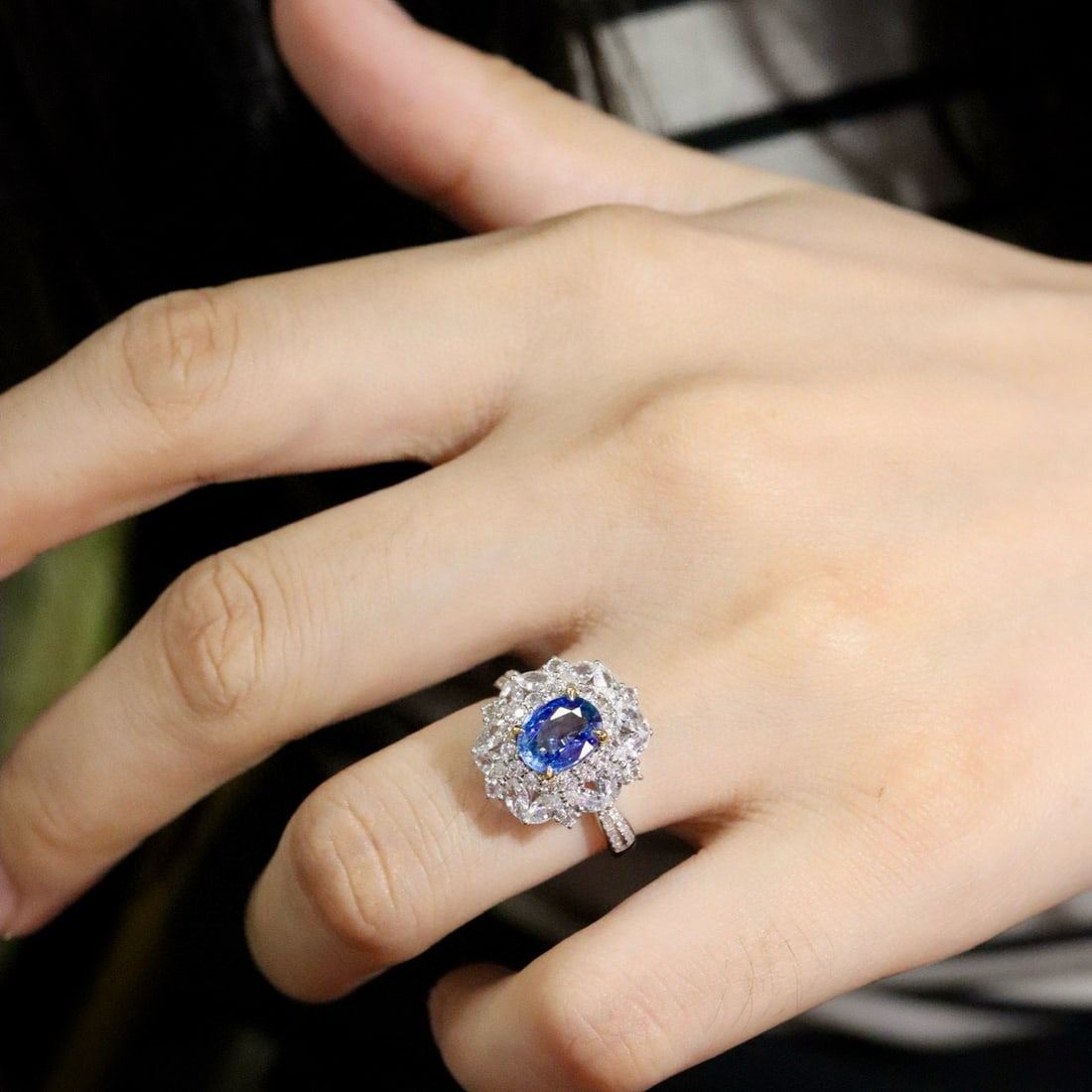 14k Gold 1.58 Ctw Natural Sapphire & Diamond Ring - 6