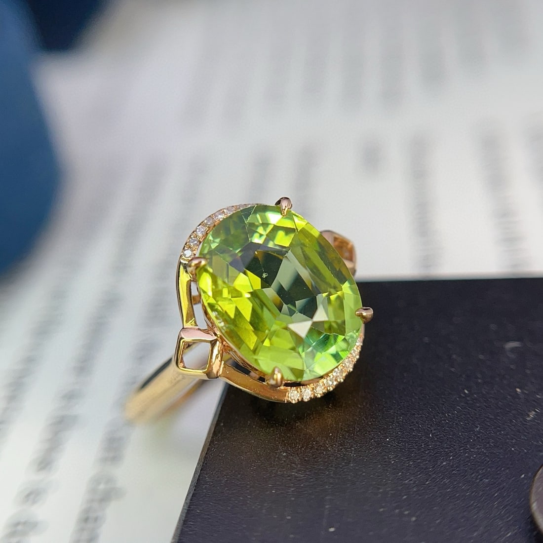 14k Gold 3.05 Ct Natural Tourmaline & Diamond Ring - 2
