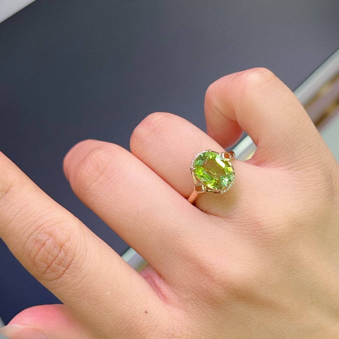 14k Gold 3.05 Ct Natural Tourmaline & Diamond Ring - 4