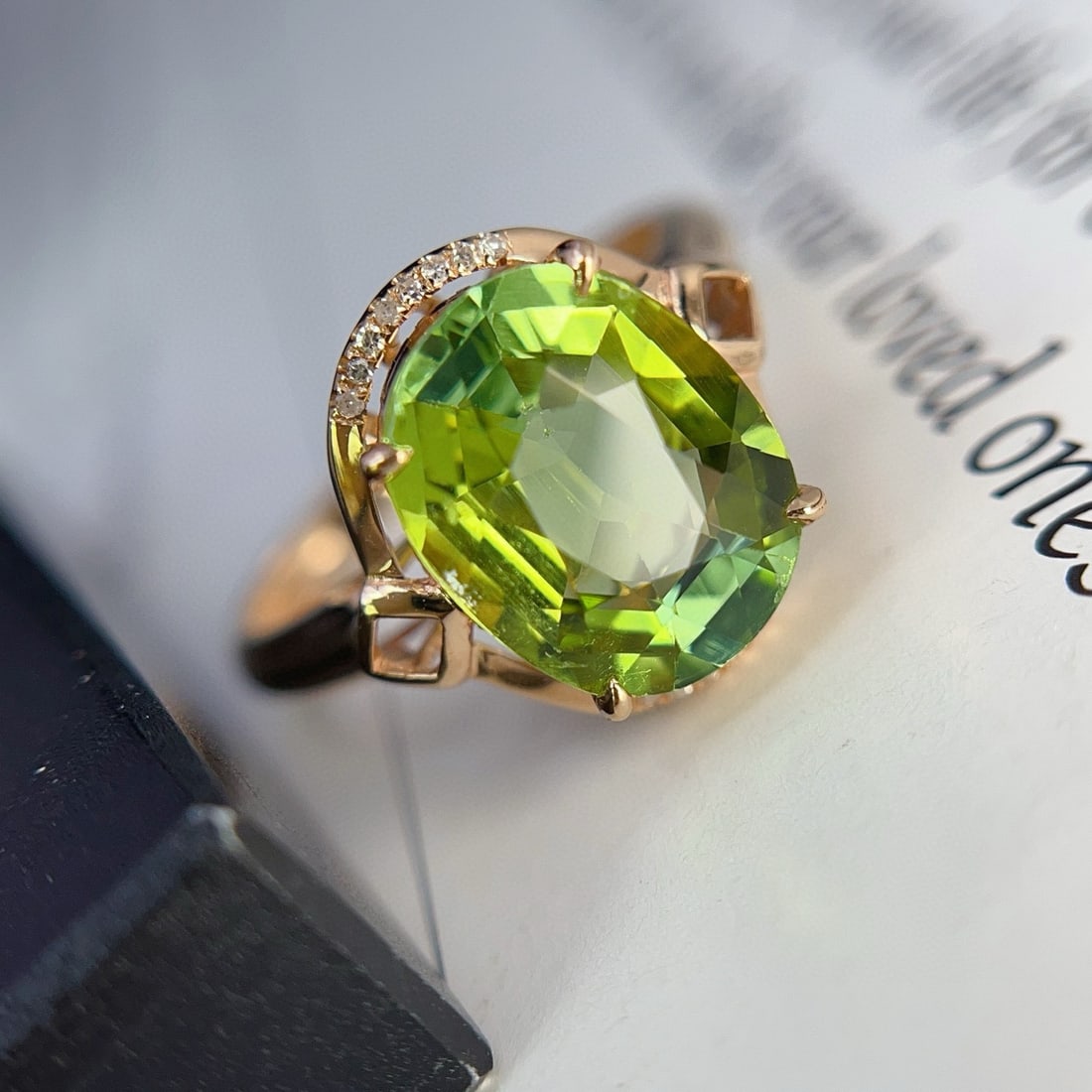 14k Gold 3.05 Ct Natural Tourmaline & Diamond Ring - 6