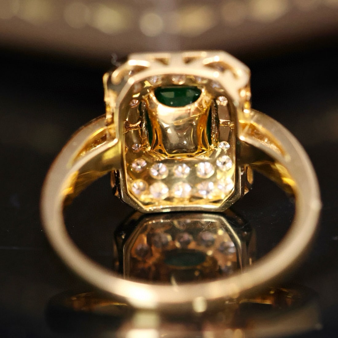 14k Gold 1.33 Ctw Vivid Green Natural Emerald & Diamond Ring - 4